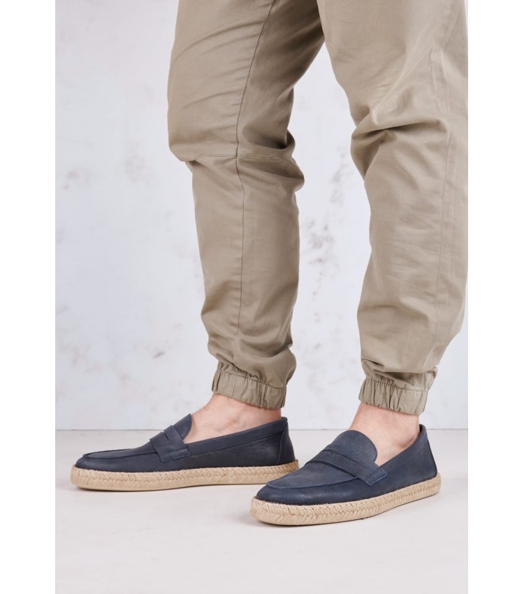 Men Espadrilles Ostuni.A Blue Leather Geox