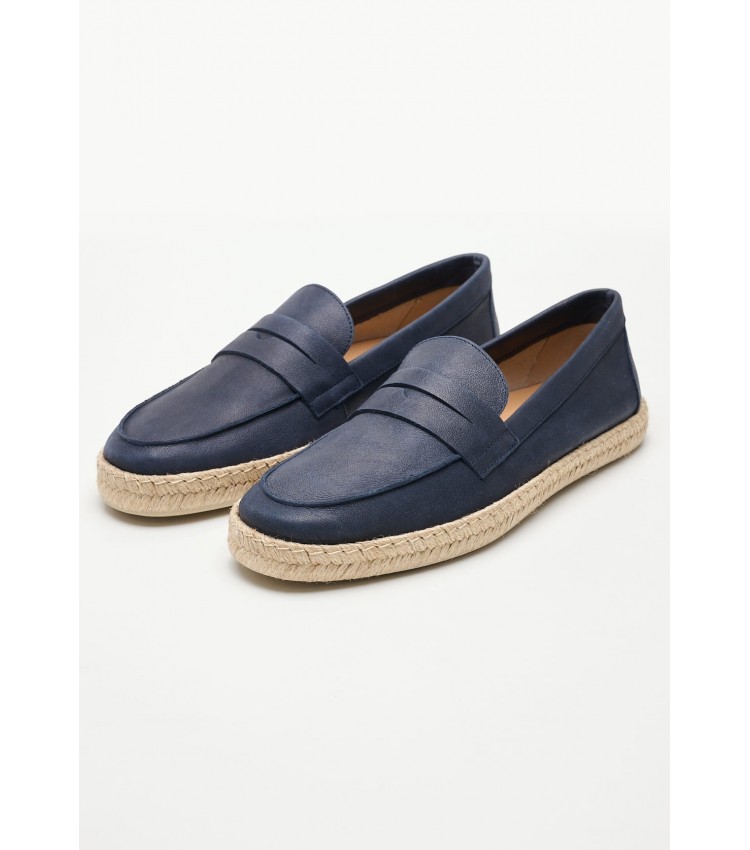 Men Espadrilles Ostuni.A Blue Leather Geox