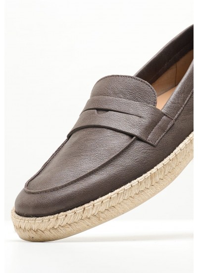 Men Espadrilles Ostuni.A Brown Leather Geox