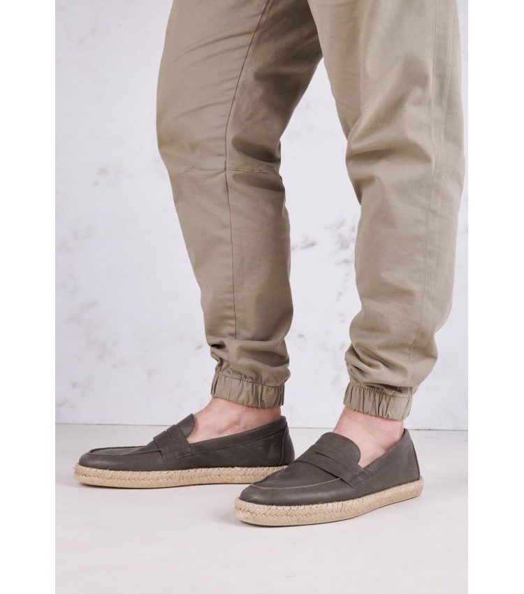 Men Espadrilles Ostuni.A Brown Leather Geox