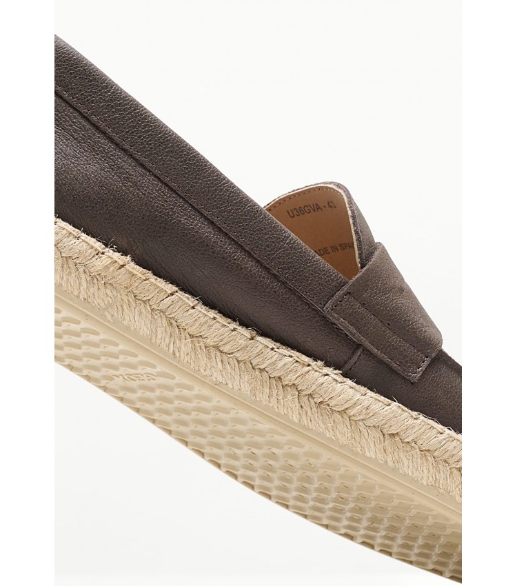 Men Espadrilles Ostuni.A Brown Leather Geox