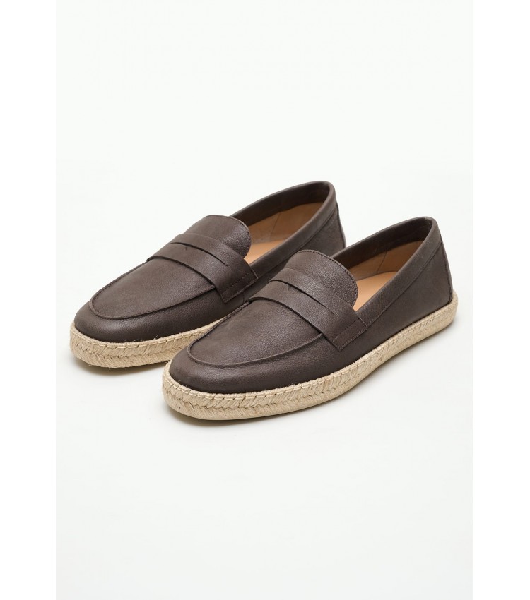 Men Espadrilles Ostuni.A Brown Leather Geox