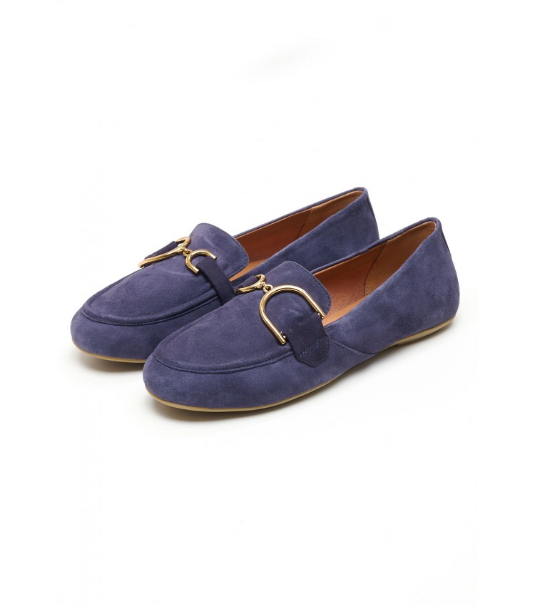 Women Moccasins Palmaria.J Blue Buckskin Geox