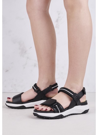 Women Sandals Sorapis.Grip Black Leather Geox