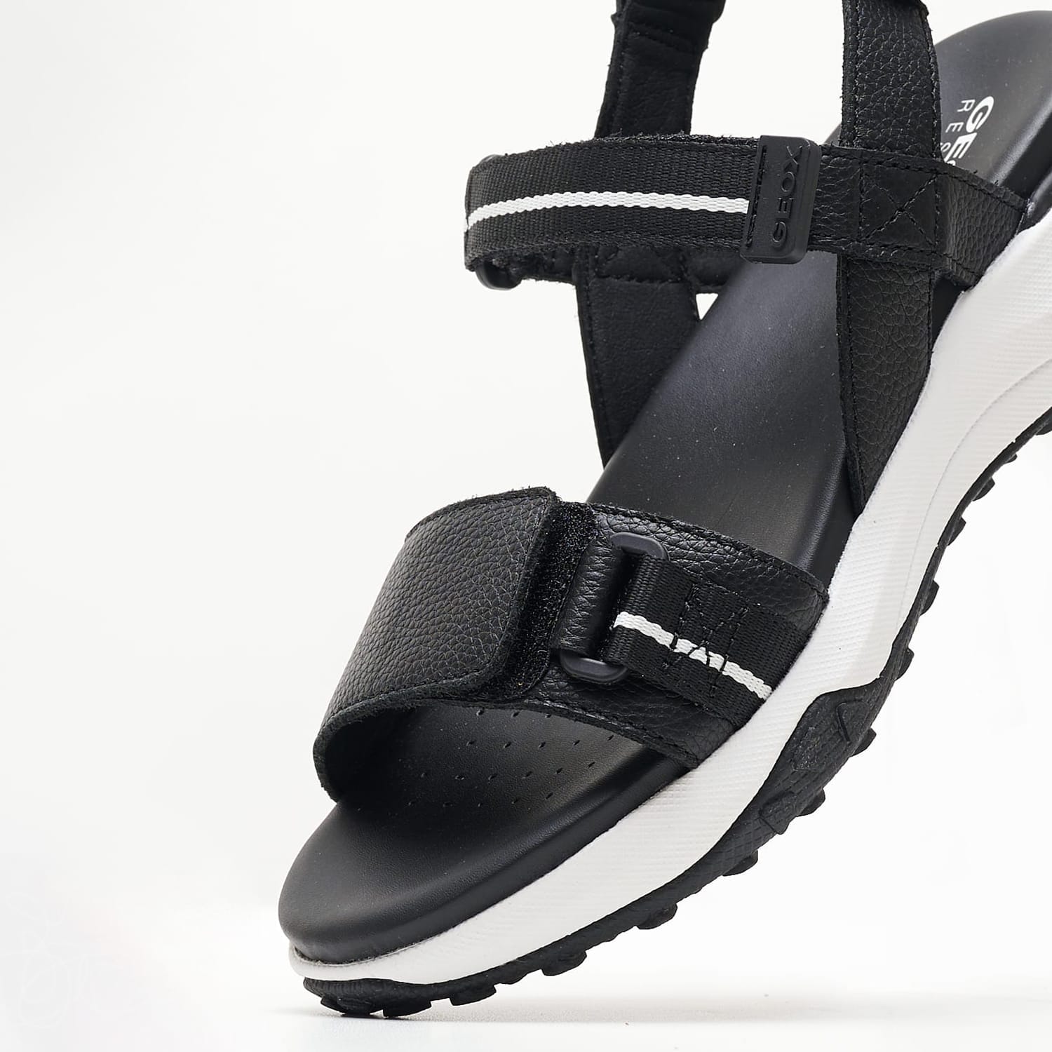 Women Sandals Sorapis.Grip Black Leather Geox Women Sandals Sorapis.Grip Black Leather Geox