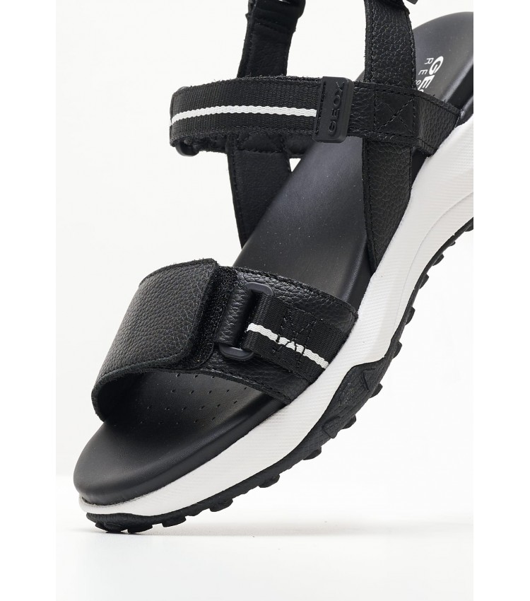 Women Sandals Sorapis.Grip Black Leather Geox