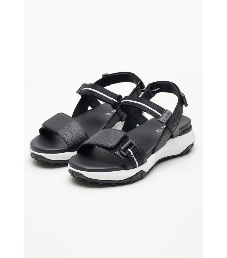 Women Sandals Sorapis.Grip Black Leather Geox