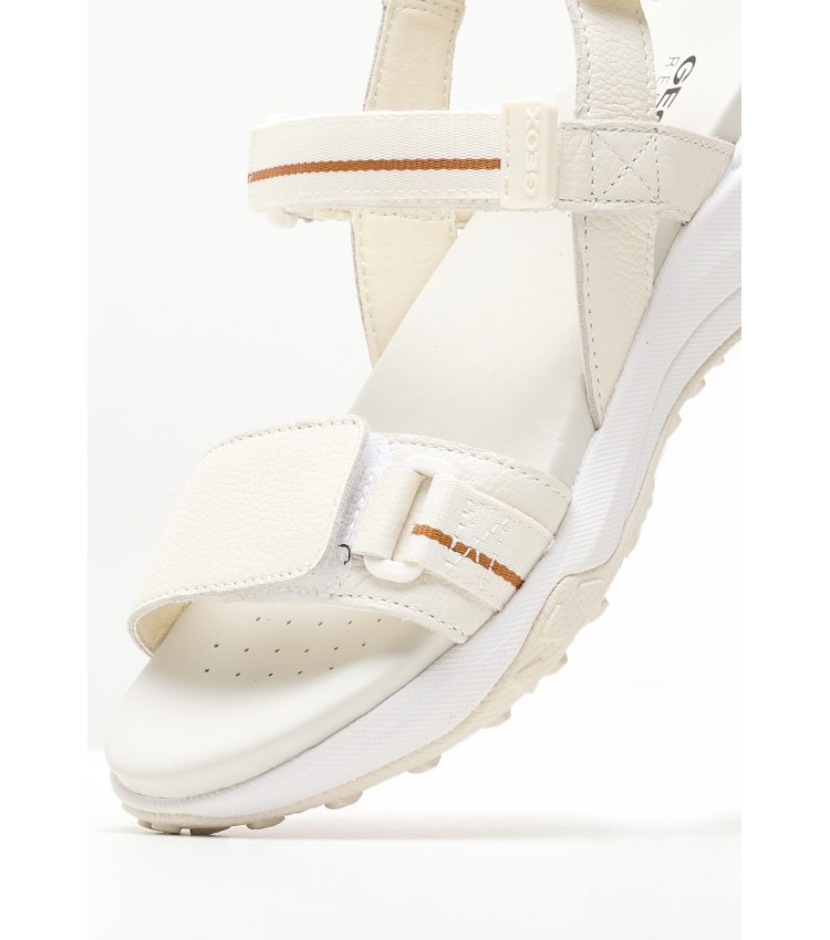 Women Sandals Sorapis.Grip White Leather Geox