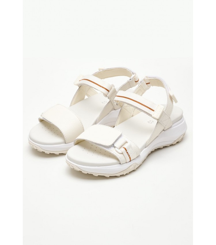 Women Sandals Sorapis.Grip White Leather Geox