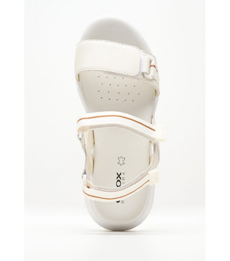 Women Sandals Sorapis.Grip White Leather Geox