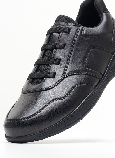 Men Casual Shoes Spherica.Agn Black Leather Geox