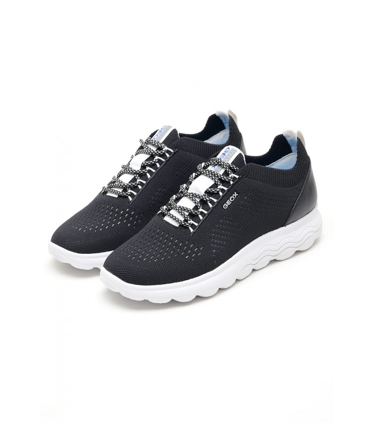 Women Casual Shoes Spherica.A Black Fabric Geox