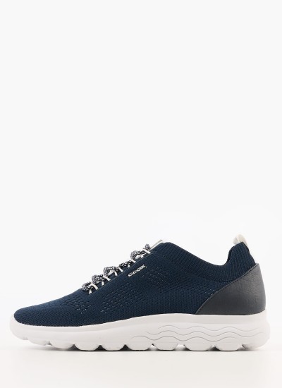 Γυναικεία Παπούτσια Casual Spherica.A Μπλε Ύφασμα Geox