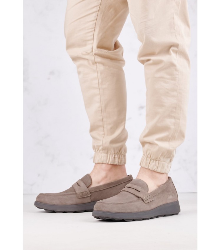 Men Moccasins Spherica.Mocca Taupe Buckskin Geox