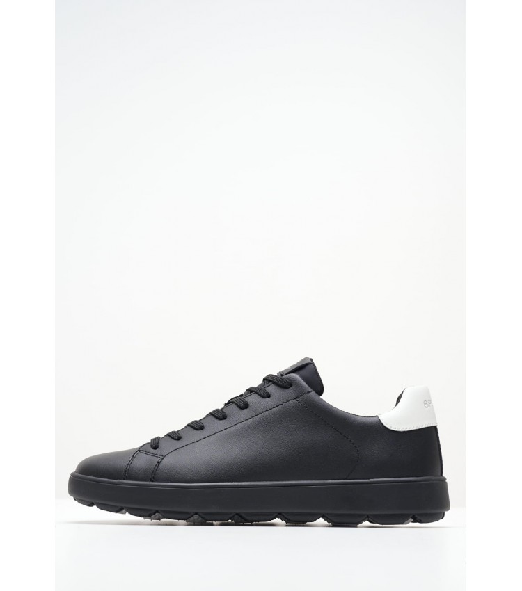 Men Casual Shoes Spherica.Rico Black Leather Geox