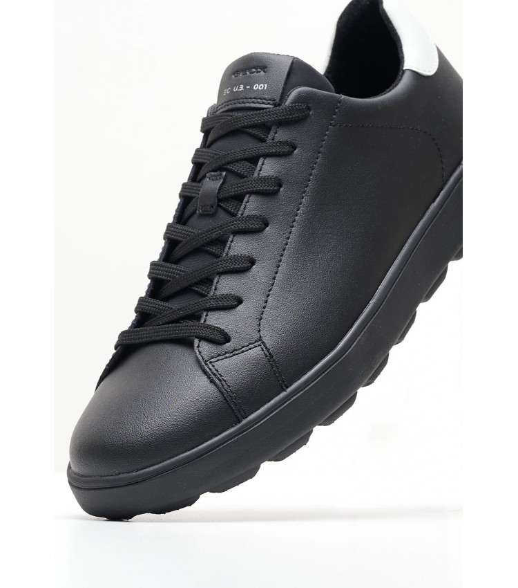 Men Casual Shoes Spherica.Rico Black Leather Geox