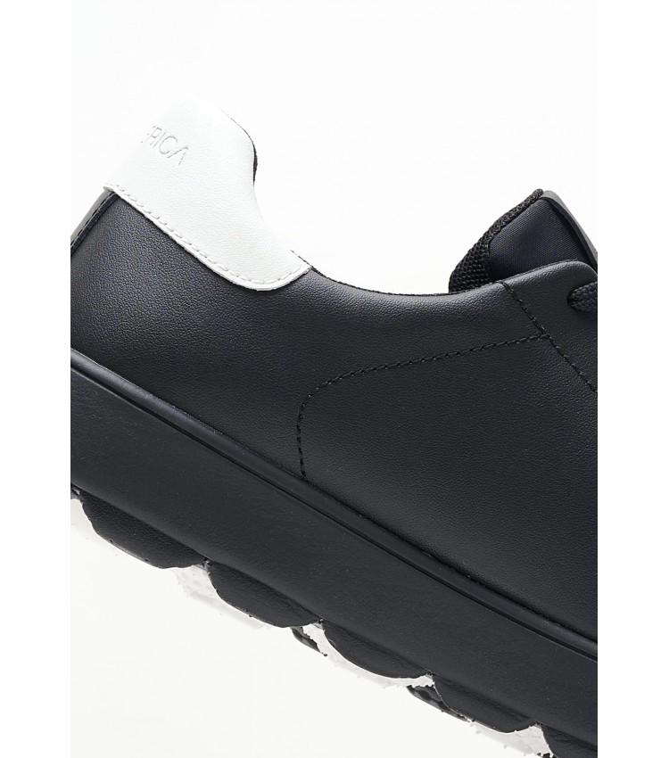 Men Casual Shoes Spherica.Rico Black Leather Geox