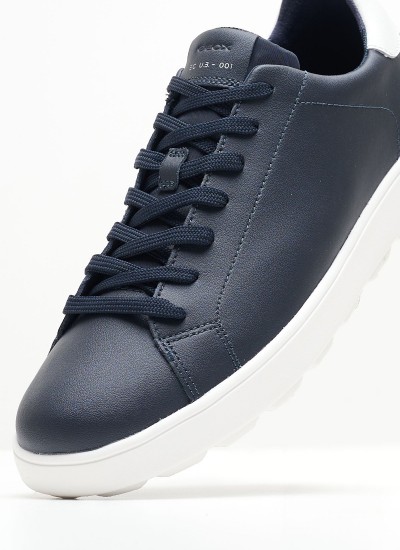 Men Casual Shoes Spherica.Rico Blue Leather Geox