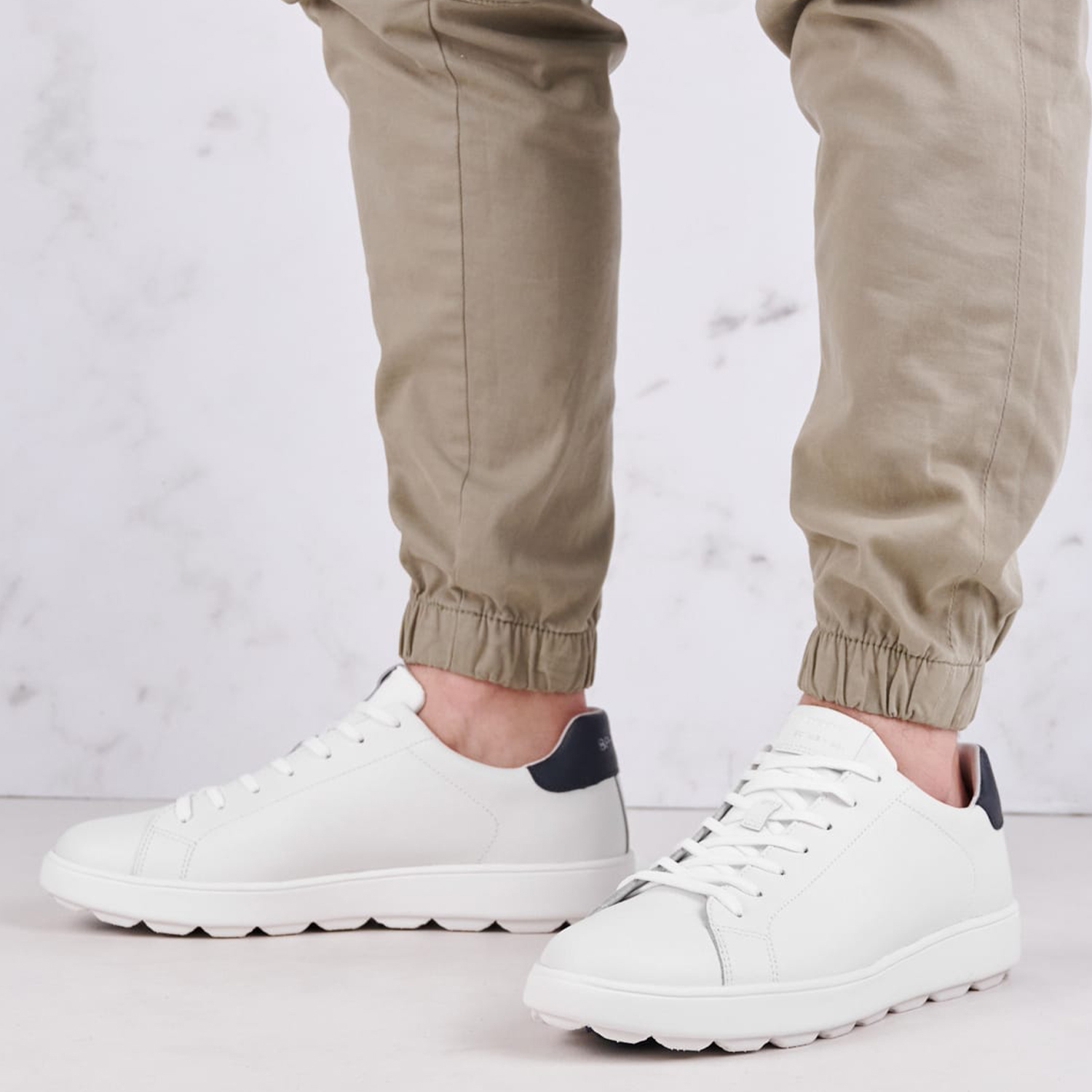 Ανδρικά Παπούτσια Casual Spherica.Rico Άσπρο Δέρμα Geox Ανδρικά Παπούτσια Casual Spherica.Rico Άσπρο Δέρμα Geox