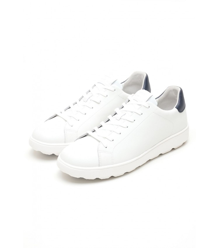 Men Casual Shoes Spherica.Rico White Leather Geox