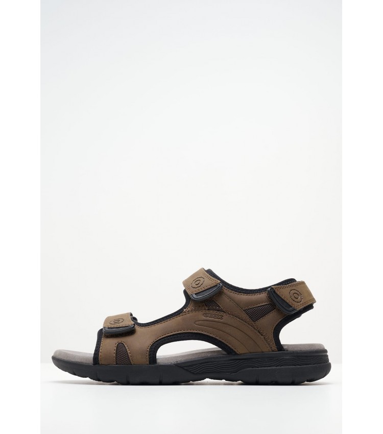 Men Flip Flops & Sandals Spherica.Sandal Brown ECOleather Geox