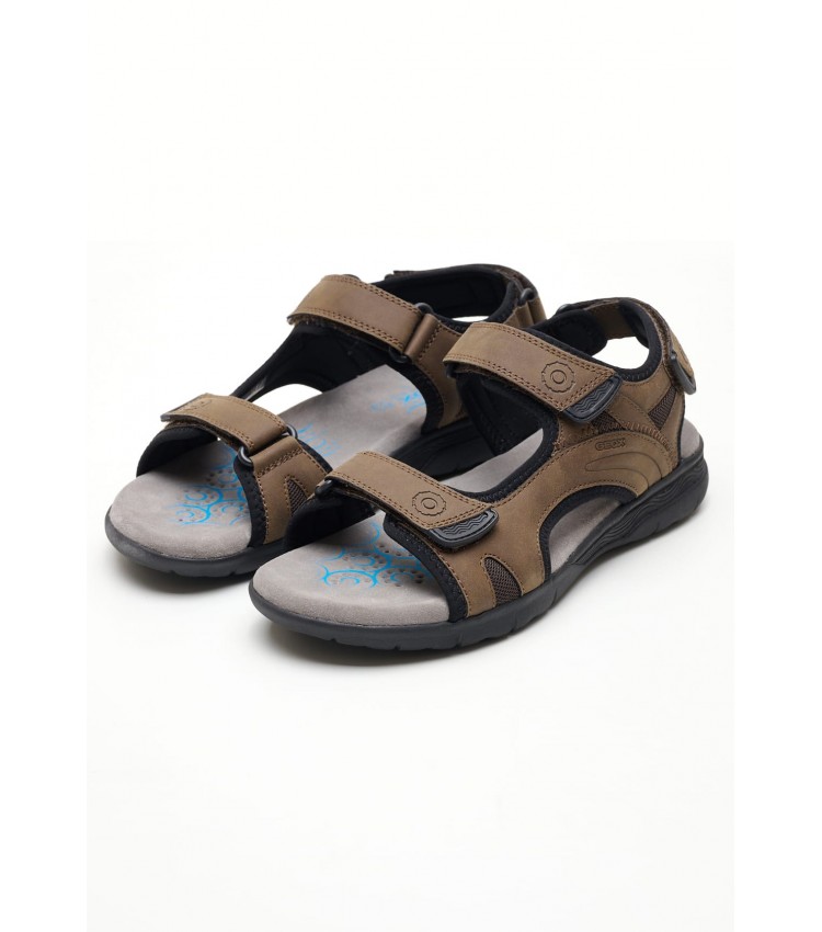 Ανδρικές Σαγιονάρες & Πέδιλα Spherica.Sandal Καφέ ECOleather Geox