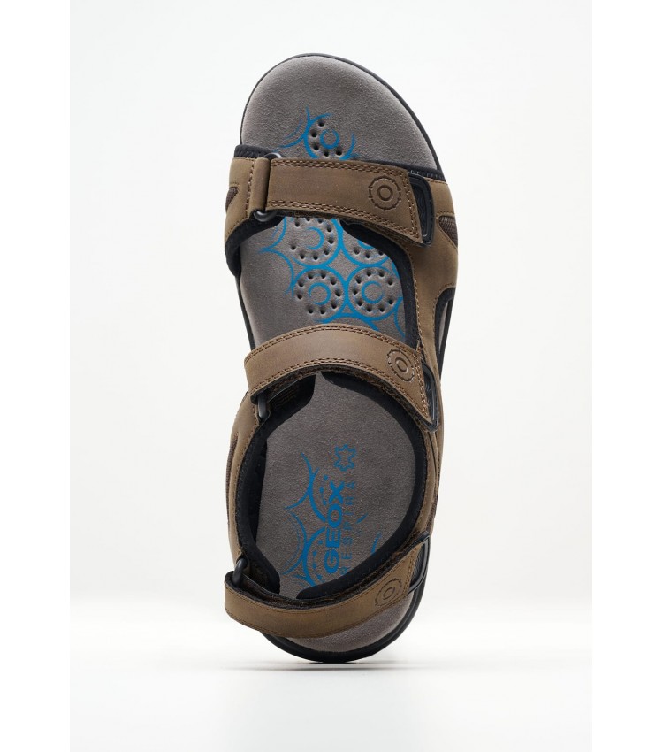 Men Flip Flops & Sandals Spherica.Sandal Brown ECOleather Geox