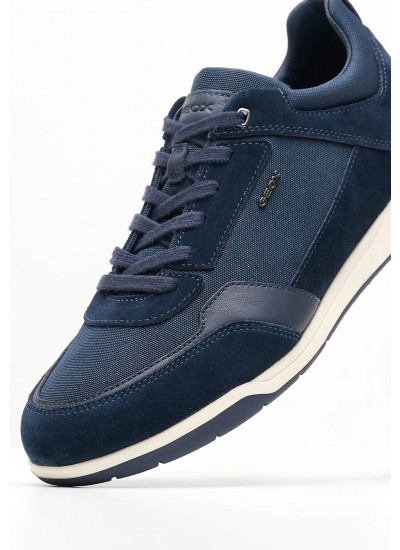 Men Casual Shoes Spherica.Tess Blue Nubuck Leather Geox