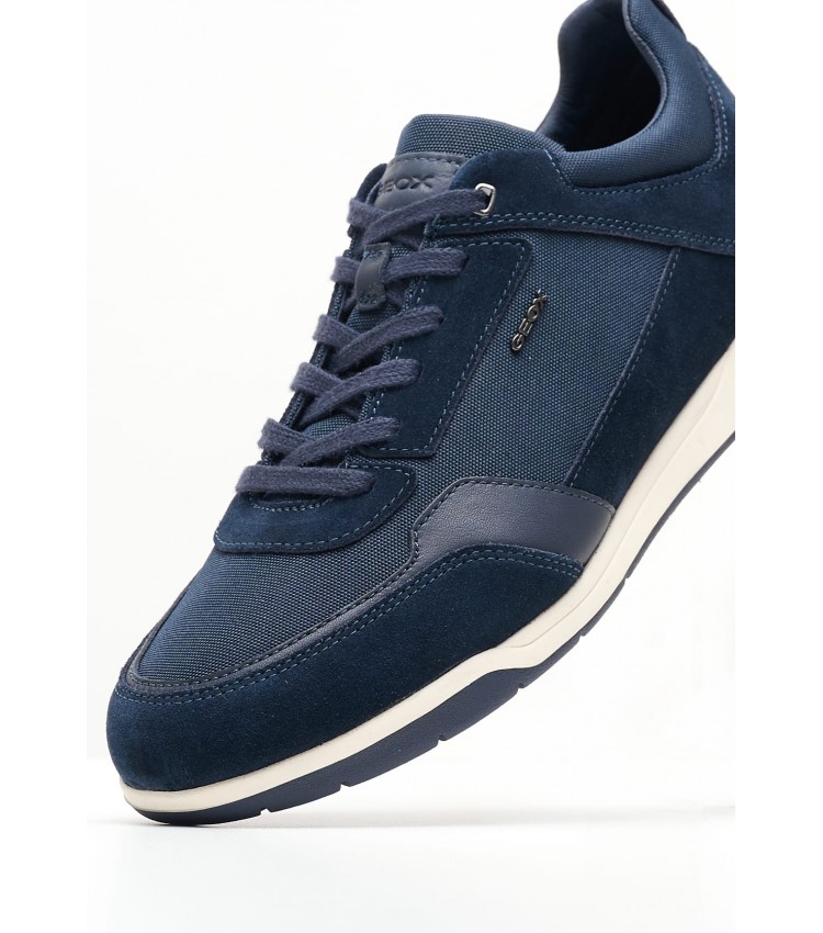 Men Casual Shoes Spherica.Tess Blue Nubuck Leather Geox