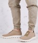 Men Casual Shoes Spherica Beige Fabric Geox