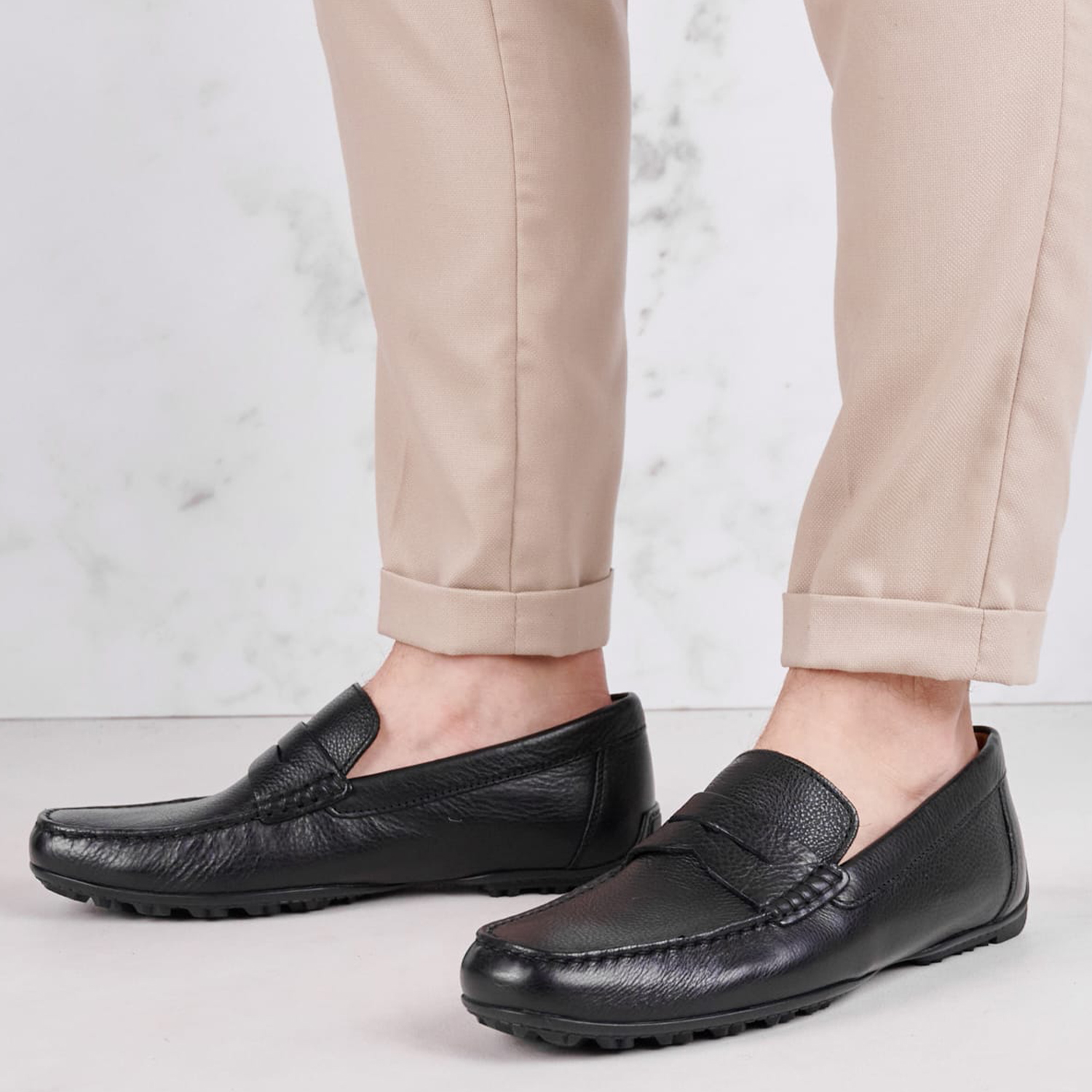 Men Moccasins U.Kosmopolis2 Black Leather Geox Men Moccasins U.Kosmopolis2 Black Leather Geox