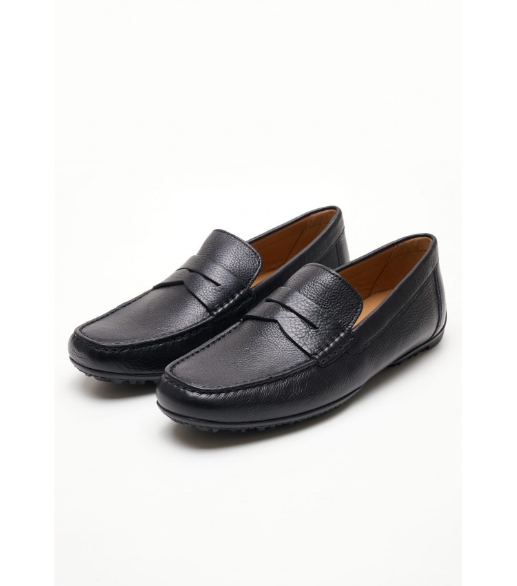 Men Moccasins U.Kosmopolis2 Black Leather Geox