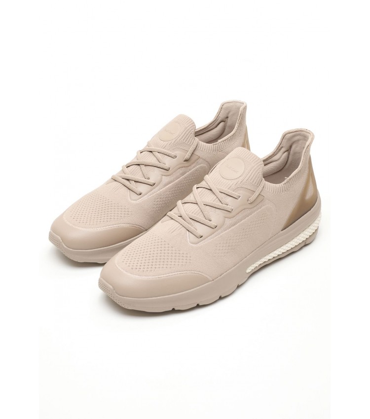 Men Casual Shoes U.Spherica.Actifa Beige Fabric Geox