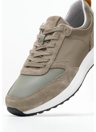 Men Casual Shoes Volpiano Olive Buckskin Geox