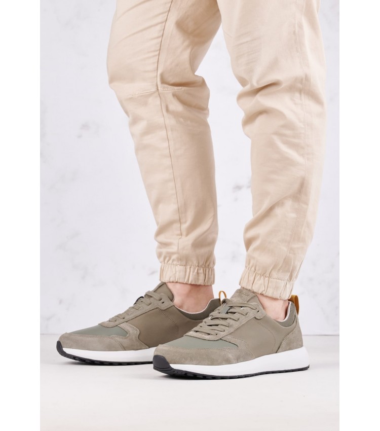 Men Casual Shoes Volpiano Olive Buckskin Geox