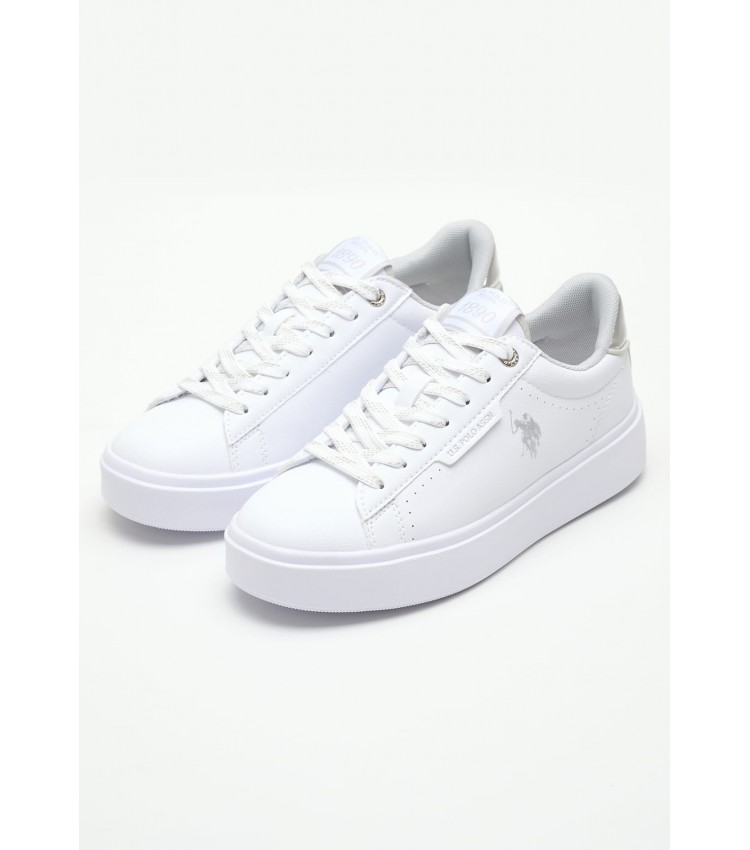 Women Casual Shoes Ashley003 White ECOleather U.S. Polo Assn.