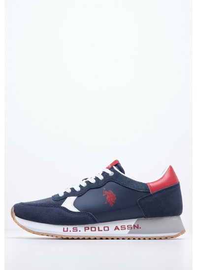 Men Casual Shoes Cleef006 Blue Buckskin U.S. Polo Assn.