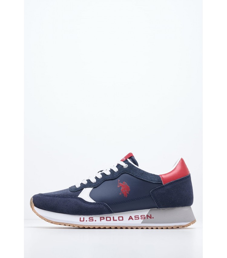 Ανδρικά Παπούτσια Casual Cleef006 Μπλε Δέρμα Καστόρι U.S. Polo Assn.