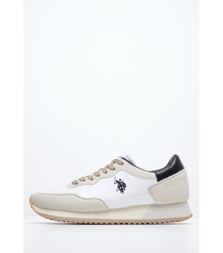 Men Casual Shoes Cleef006 White Buckskin U.S. Polo Assn.