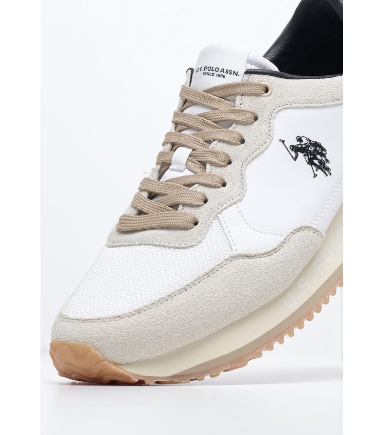 Men Casual Shoes Cleef006 White Buckskin U.S. Polo Assn.