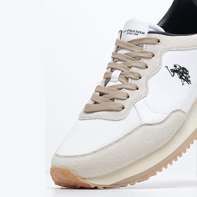 Men Casual Shoes Cleef006 White Buckskin U.S. Polo Assn.