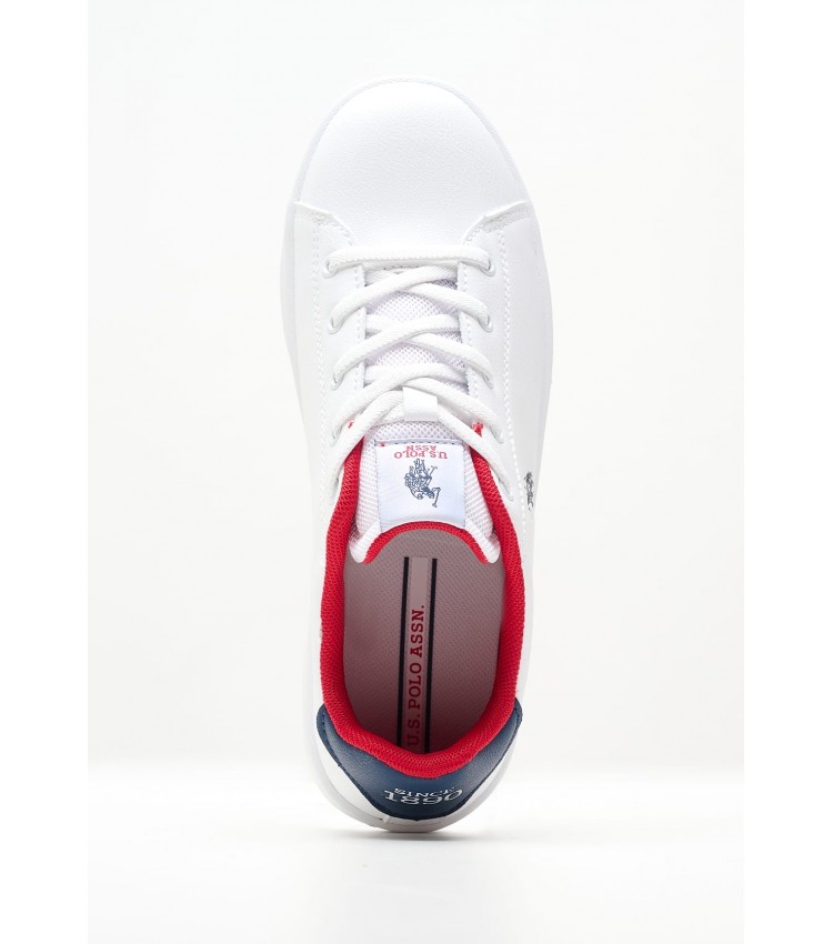 Kids Casual Shoes Trace001 White ECOleather U.S. Polo Assn.