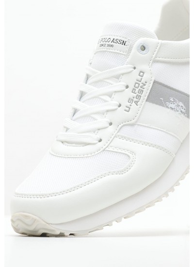 Men Casual Shoes Xirio008 White Fabric U.S. Polo Assn.