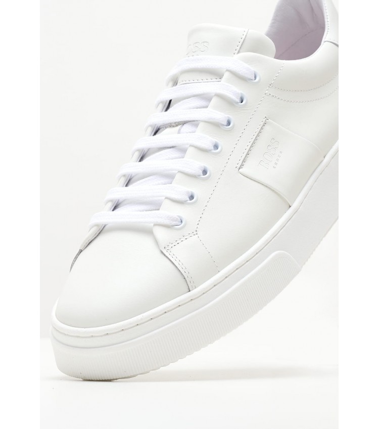 Ανδρικά Παπούτσια Casual Z521 Άσπρο Δέρμα Boss shoes