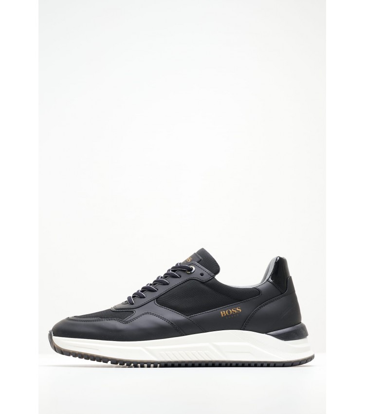Men Casual Shoes Z640 Black Leather Boss shoes