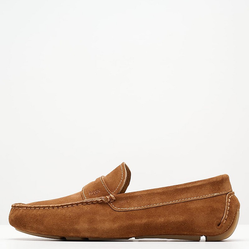 Ανδρικά Μοκασίνια Z6890.Suede Ταμπά Δέρμα Καστόρι Boss shoes