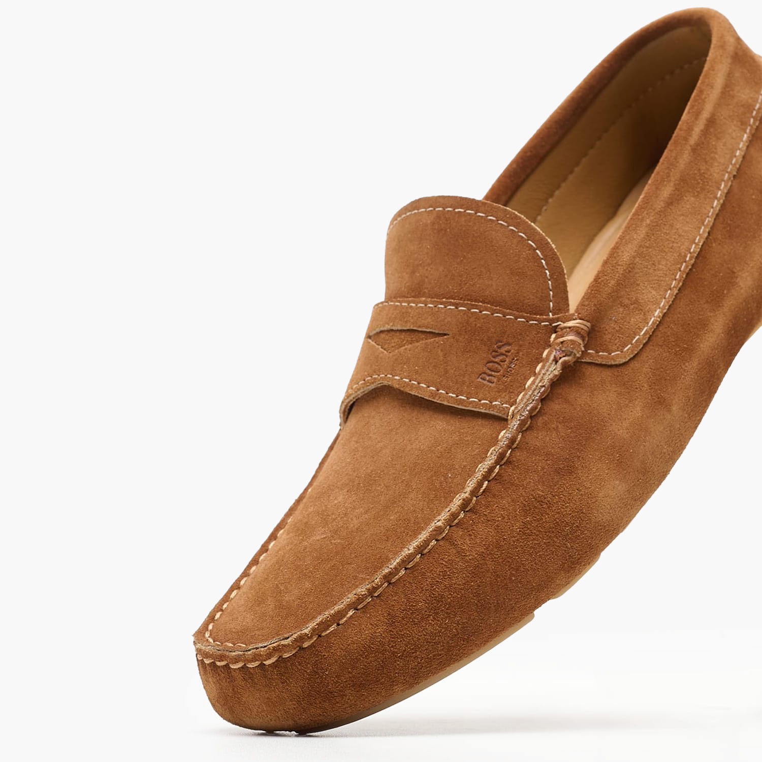 Ανδρικά Μοκασίνια Z6890.Suede Ταμπά Δέρμα Καστόρι Boss shoes