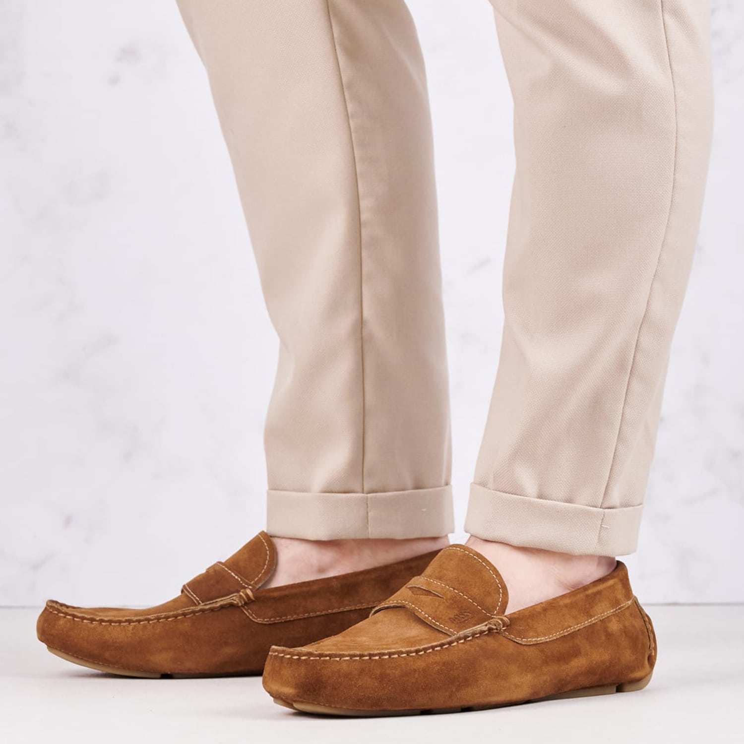 Ανδρικά Μοκασίνια Z6890.Suede Ταμπά Δέρμα Καστόρι Boss shoes Μοκασίνια - Loafers Boss shoes Z6890.Suede-Tabba