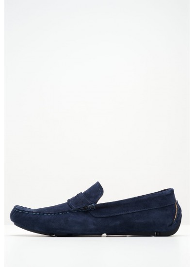 Men Moccasins Z6890.Suede Blue Buckskin Boss shoes