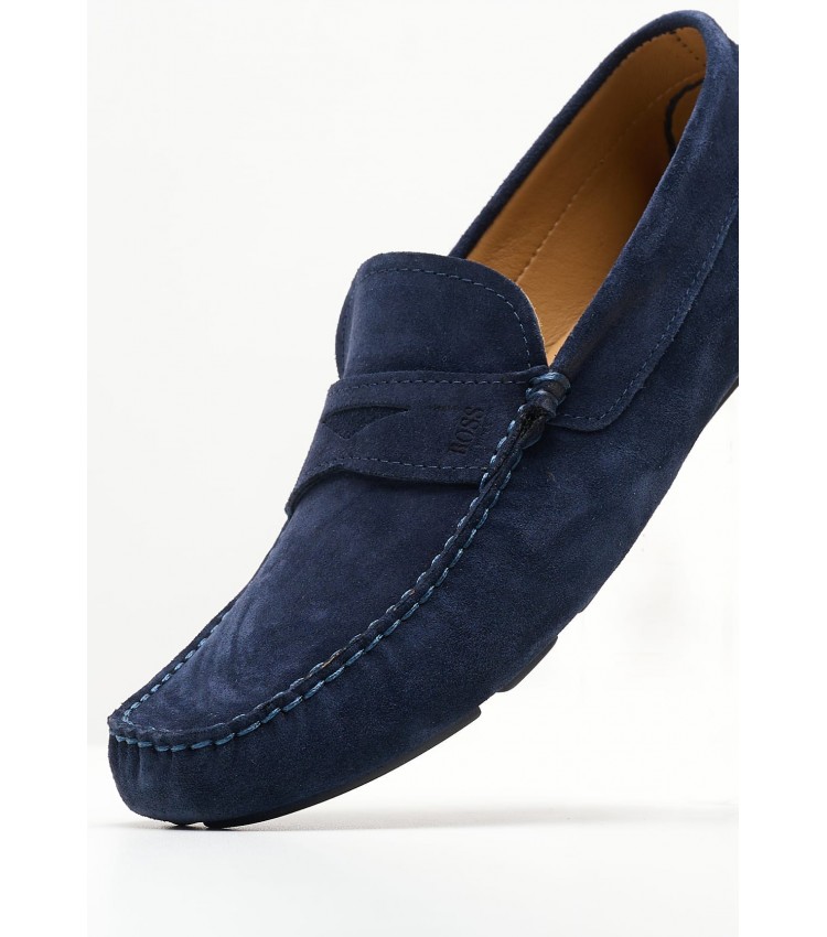 Men Moccasins Z6890.Suede Blue Buckskin Boss shoes